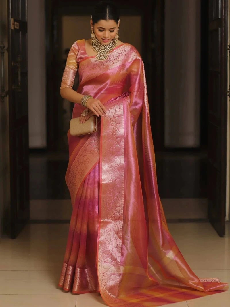 S Mahi Shree 5 Tissue Silk Jacquard Print Saree Collection 4