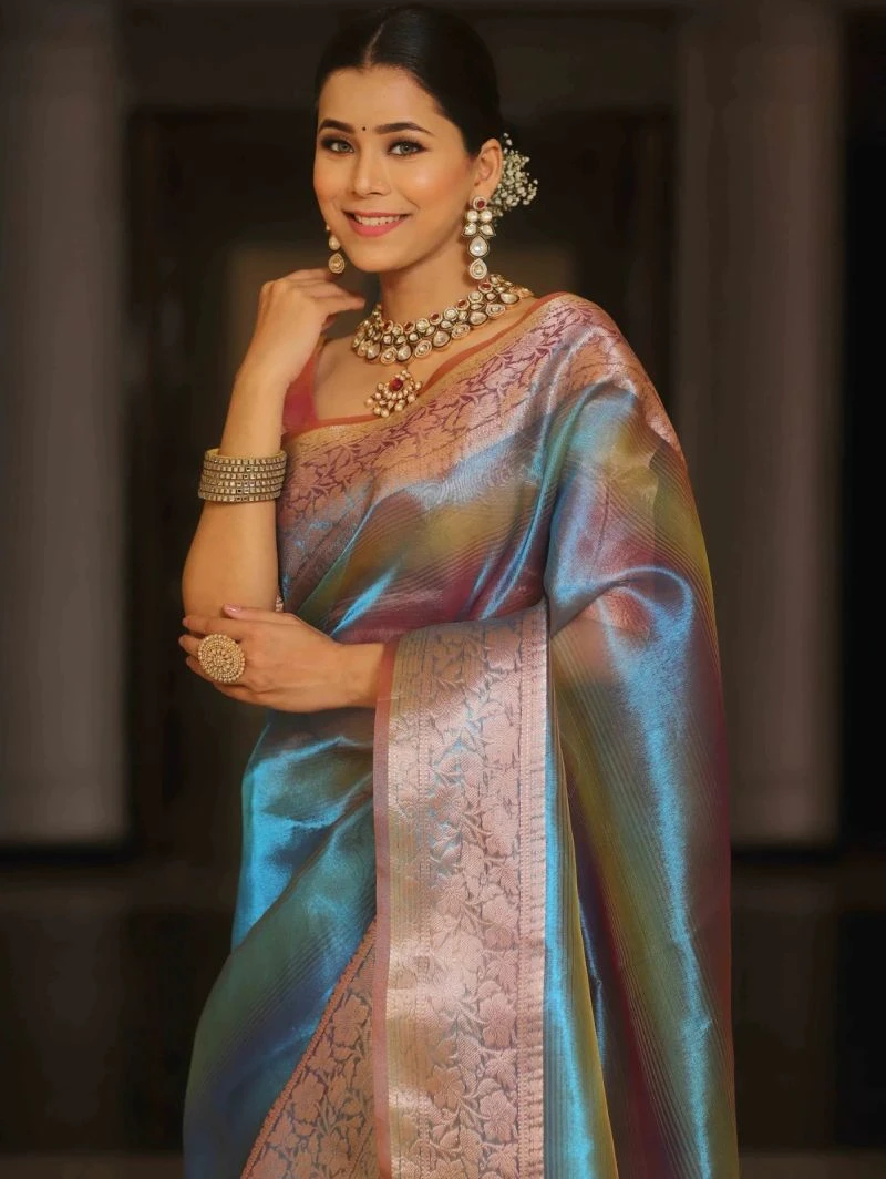 S Mahi Shree 5 Tissue Silk Jacquard Print Saree Collection 6