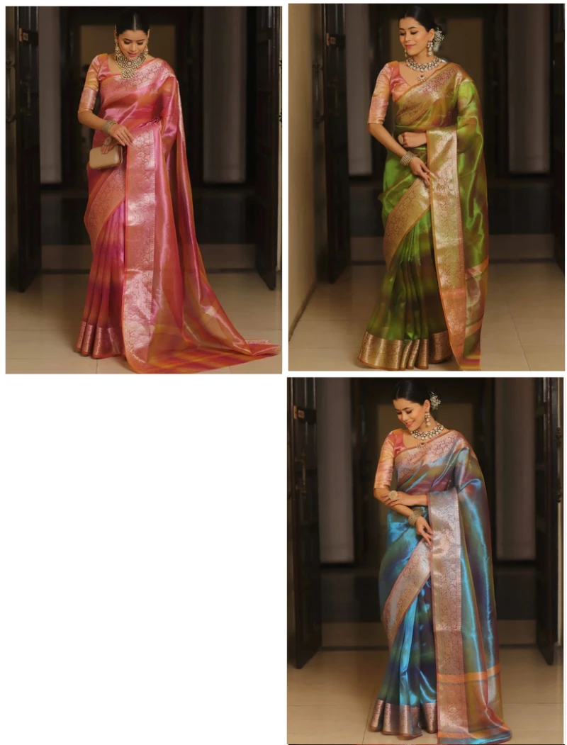 S Mahi Shree 5 Tissue Silk Jacquard Print Saree Collection 8