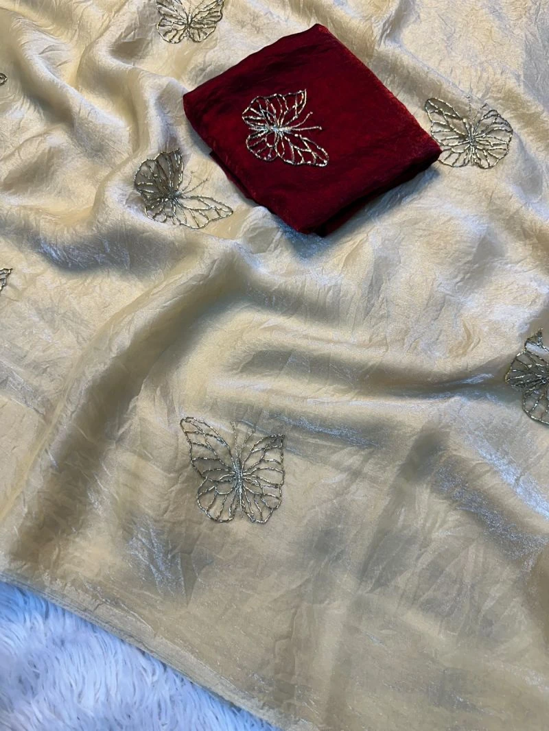 S Shree 136 Fendy Elegant Embroidery Work Saree Collection