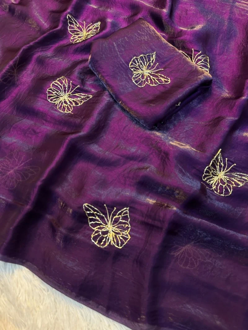 S Shree 136 Fendy Elegant Embroidery Work Saree Collection 13