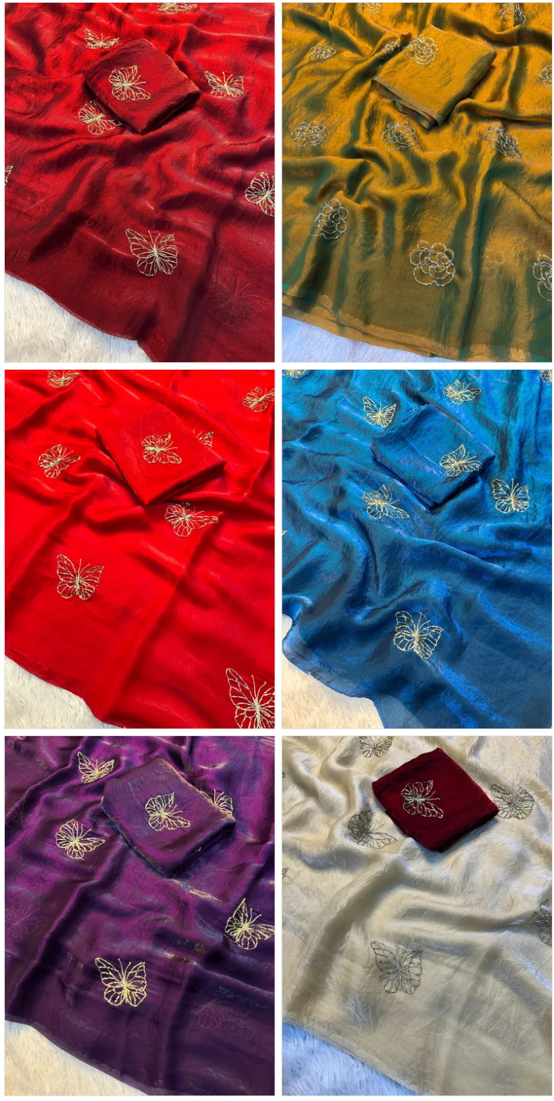 S Shree 136 Fendy Elegant Embroidery Work Saree Collection 4