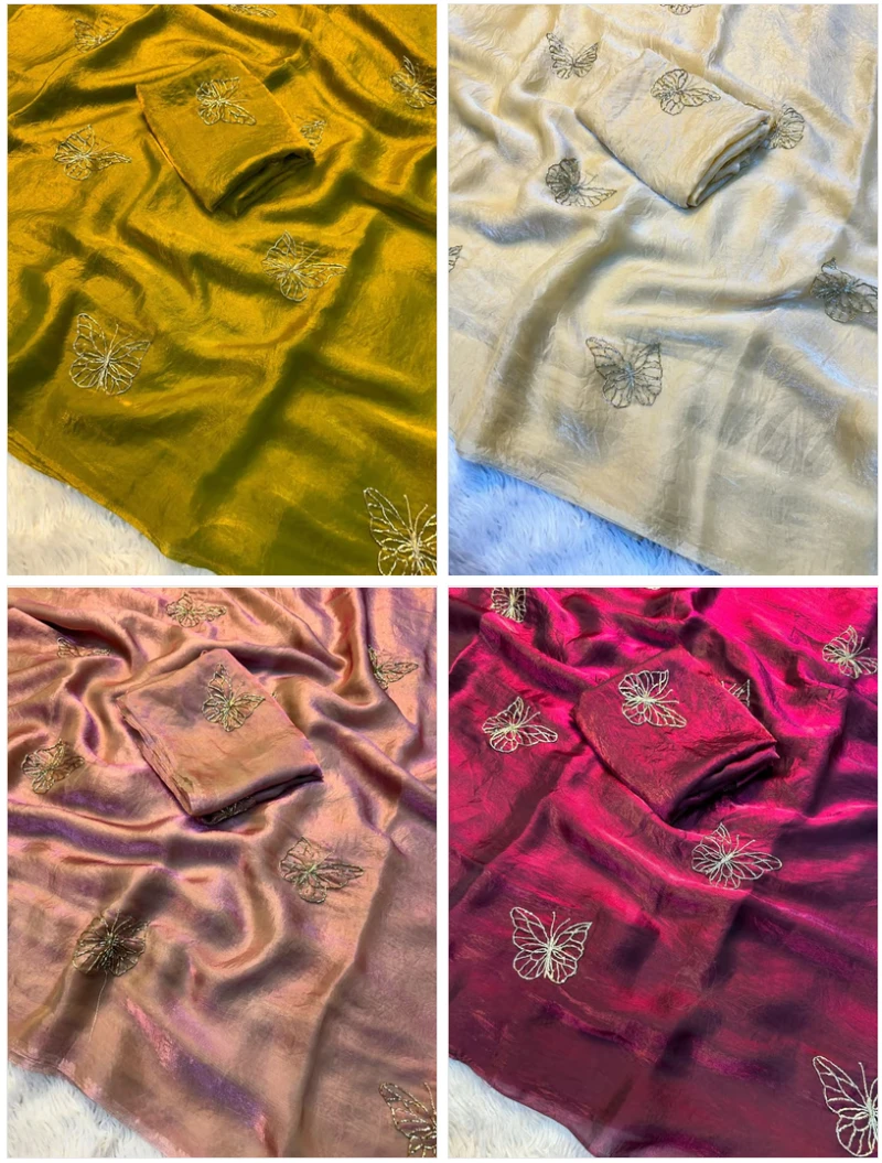 S Shree 136 Fendy Elegant Embroidery Work Saree Collection 5