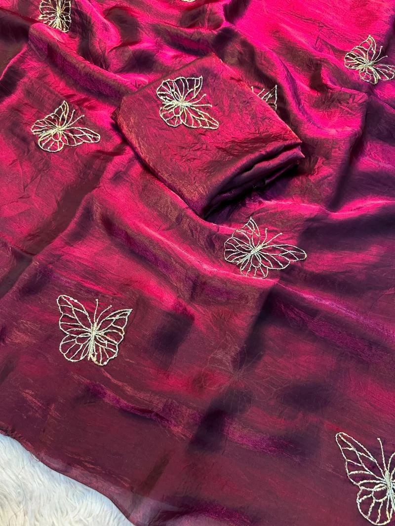 S Shree 136 Fendy Elegant Embroidery Work Saree Collection 8