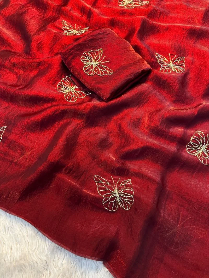 S Shree 136 Fendy Elegant Embroidery Work Saree Collection 9
