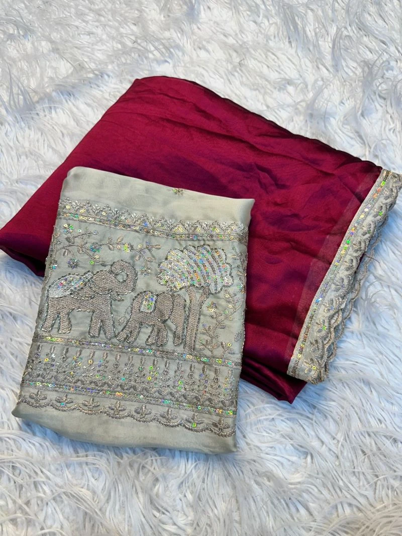 S Shree 137 Trendy Silk Embroidered Saree
