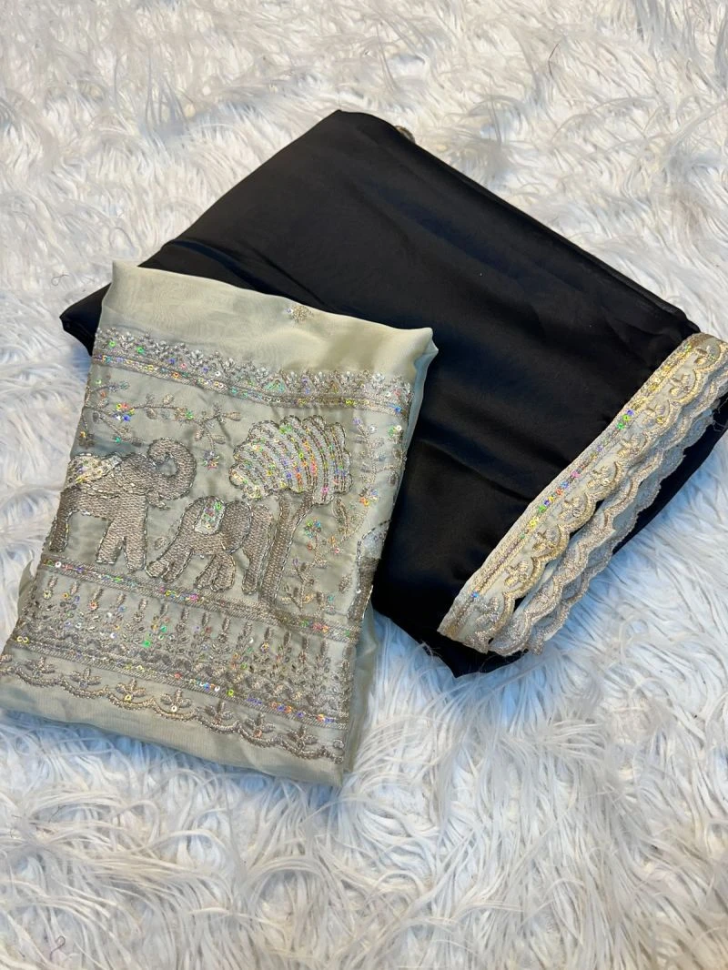 S Shree 137 Trendy Silk Embroidered Saree 2