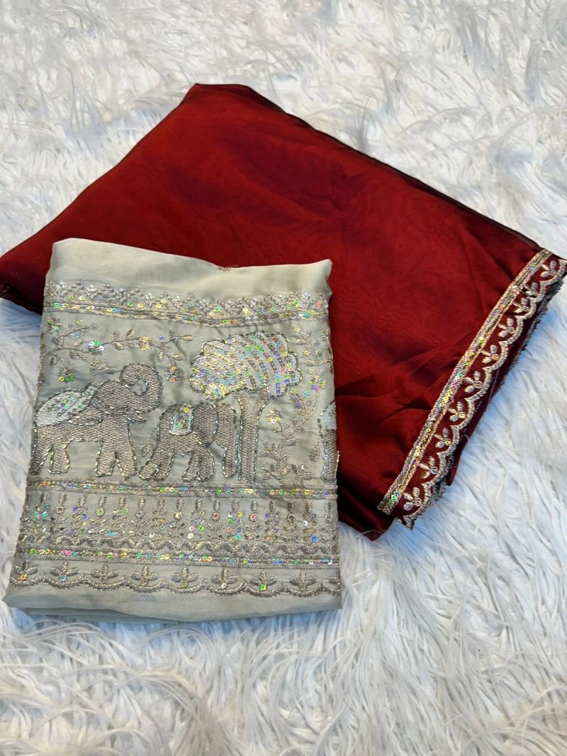 S Shree 137 Trendy Silk Embroidered Saree 5