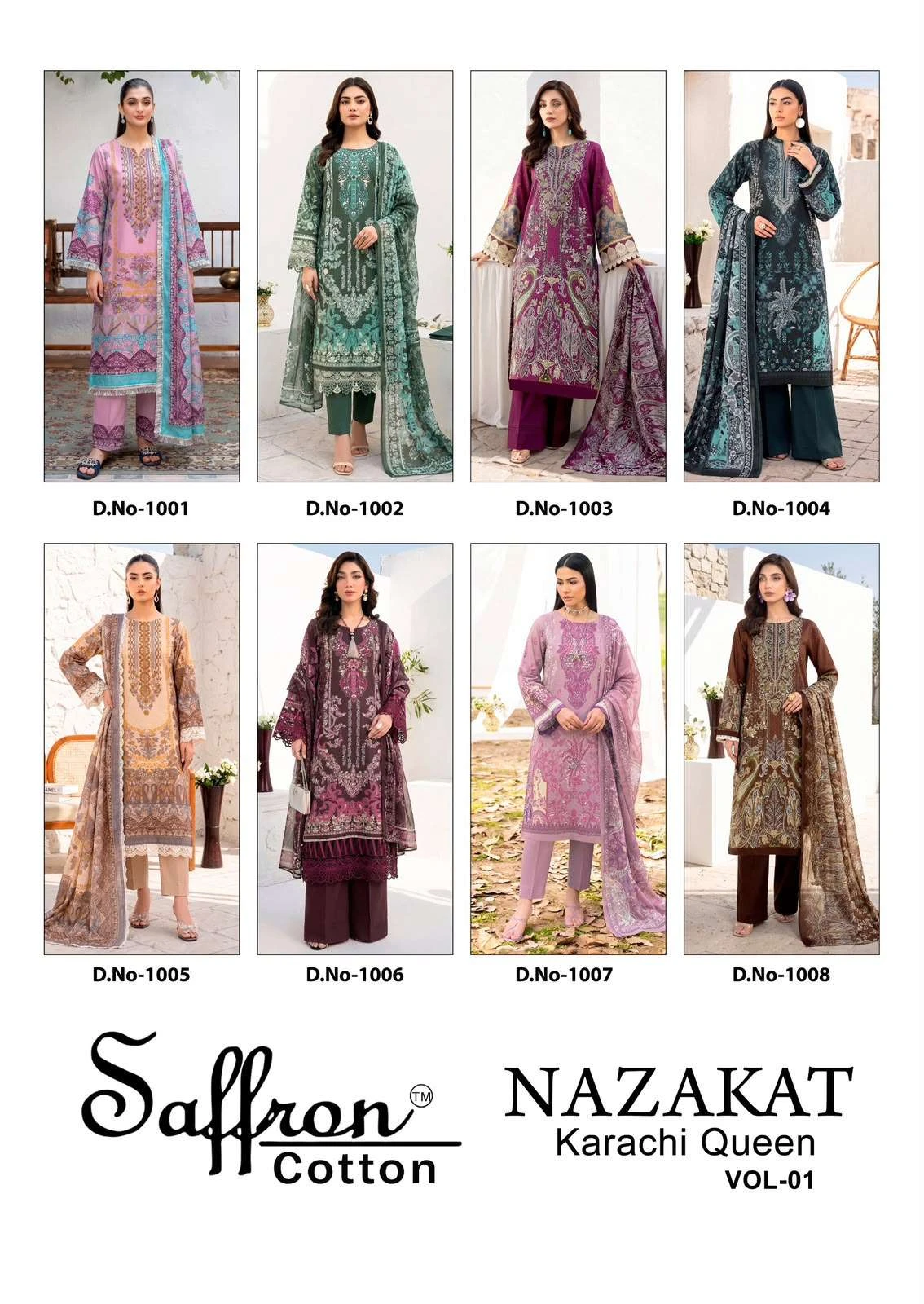 Saffron Cotton Nazakat Karachi Queen Vol 1 10