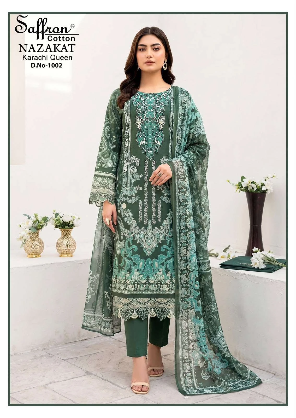 Saffron Cotton Nazakat Karachi Queen Vol 1 14