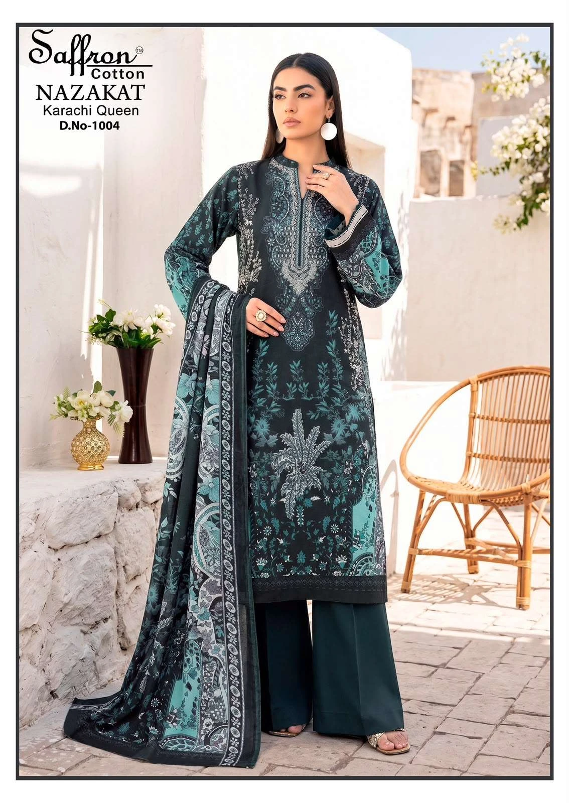 Saffron Cotton Nazakat Karachi Queen Vol 1 16