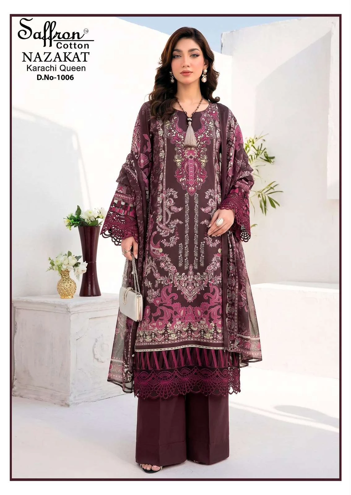 Saffron Cotton Nazakat Karachi Queen Vol 1 18