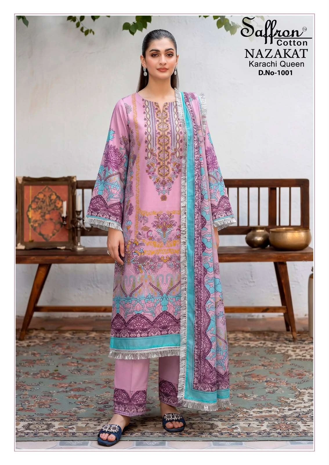 Saffron Cotton Nazakat Karachi Queen Vol 1 2