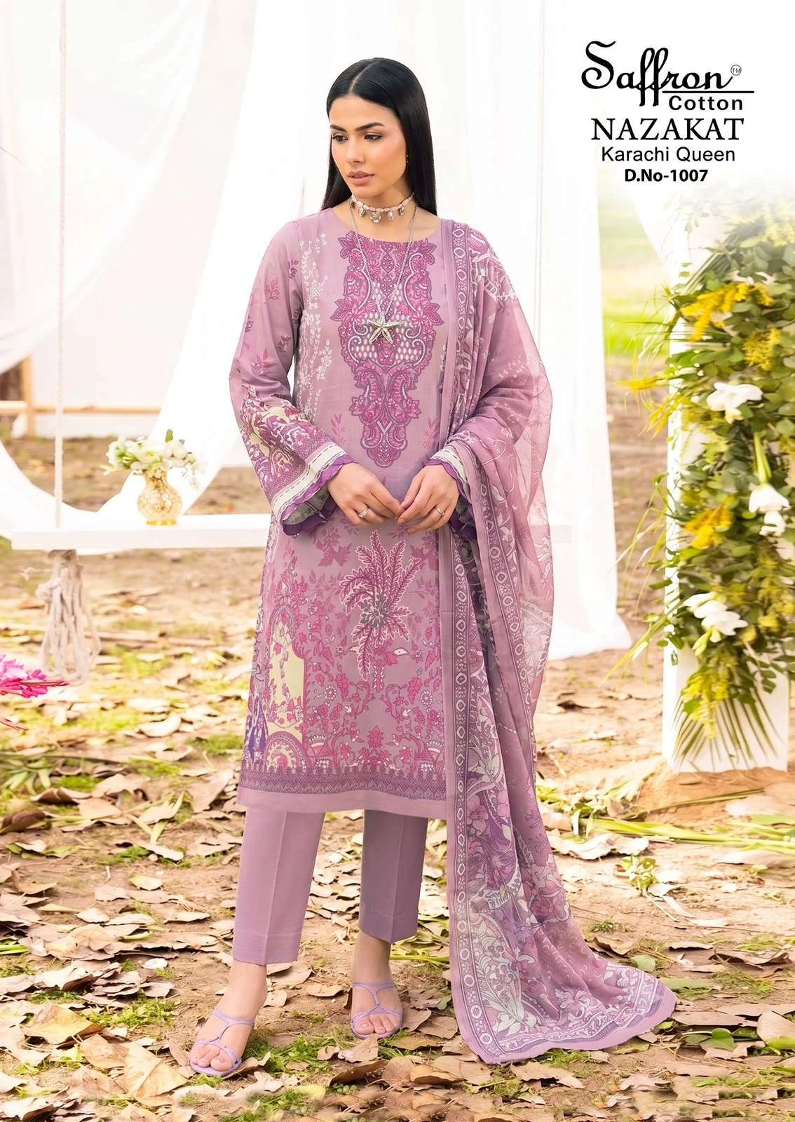 Saffron Cotton Nazakat Karachi Queen Vol 1 6