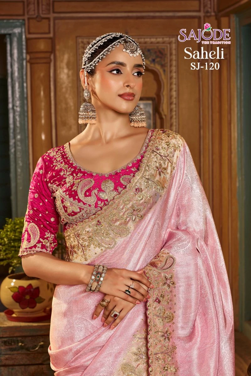 Saheli Silk Pure Viscose Silk Handworked Designer Saree