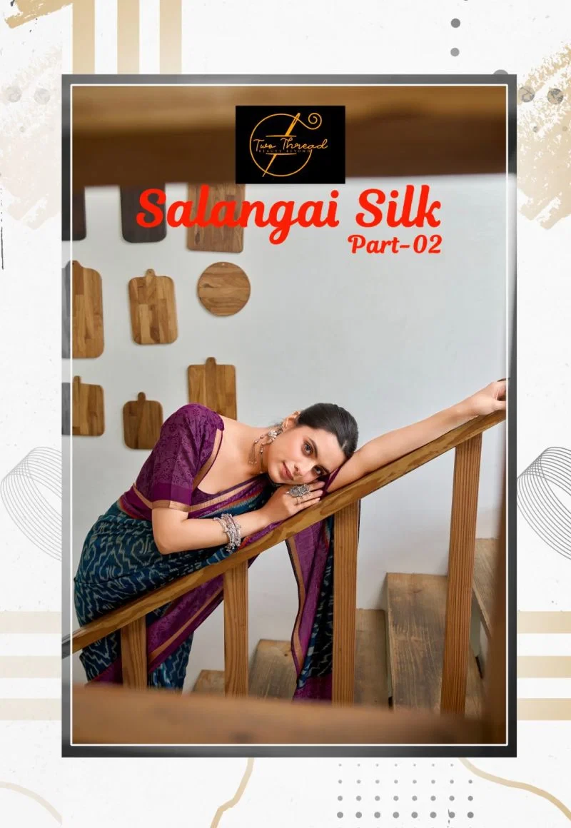 Salangai Silk 2 Mul Silk Printed Fancy Saree Collection