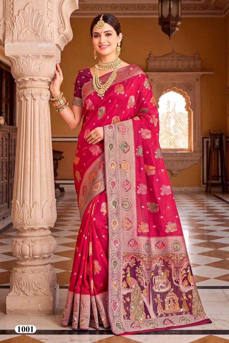 Saroj Albeli Fendi Saroski Vol 1 Fendi Satin Silk Saree 2