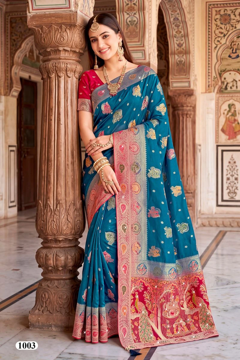 Saroj Albeli Fendi Saroski Vol 1 Fendi Satin Silk Saree 5