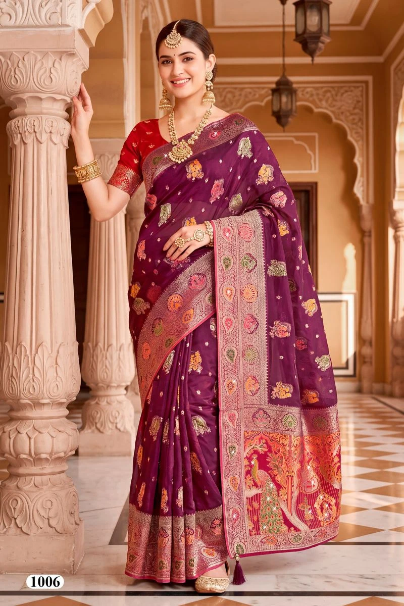 Saroj Albeli Fendi Saroski Vol 1 Fendi Satin Silk Saree 6