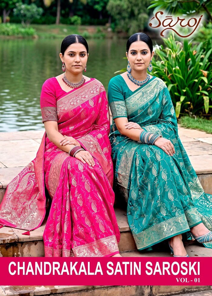 Saroj Chandrakala Satin Saroski Vol 1 Satin Silk Saree