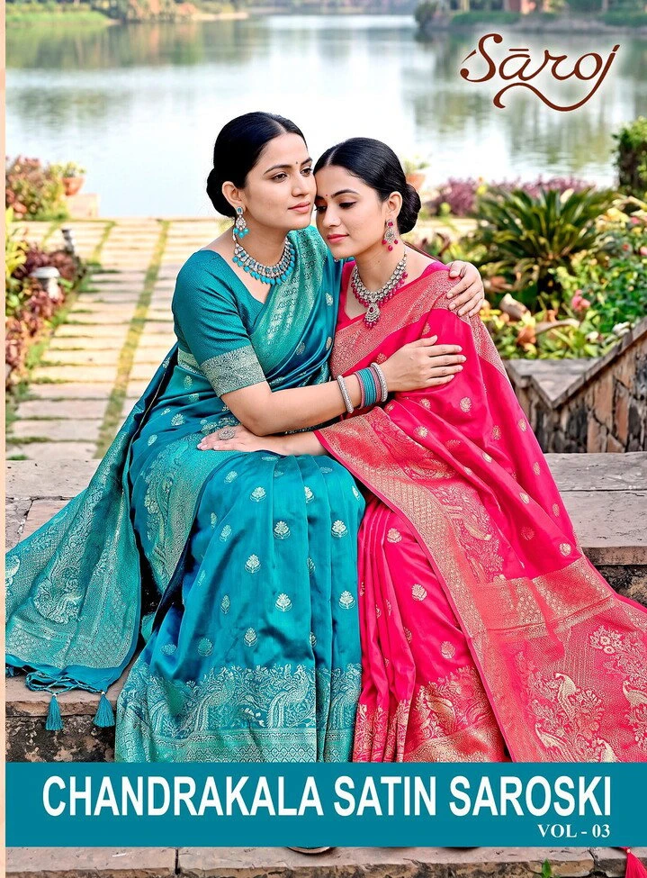 Saroj Chandrakala Satin Saroski Vol 3 Satin Silk Saree