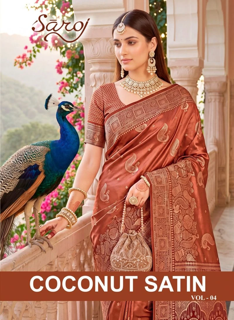 Saroj Coconut Silk Vol 4 Satin Silk Saree Collection