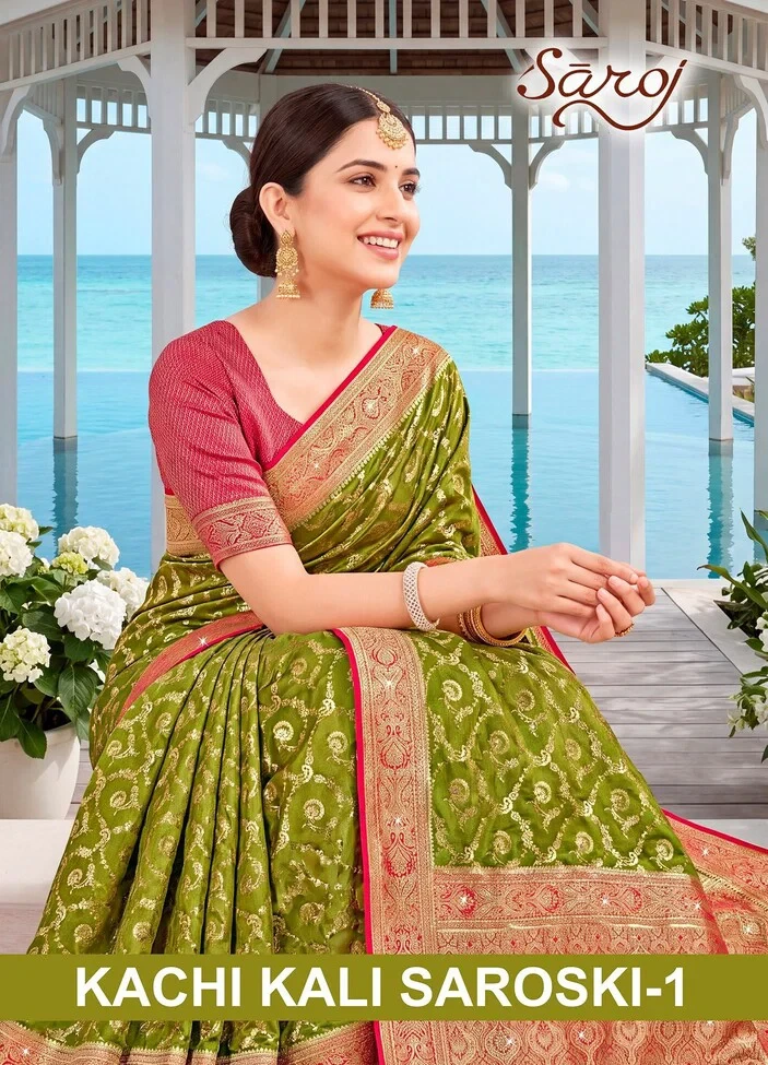 Saroj Kachi Kali Saroski Vol 1 Satin Silk Saree Collection 1