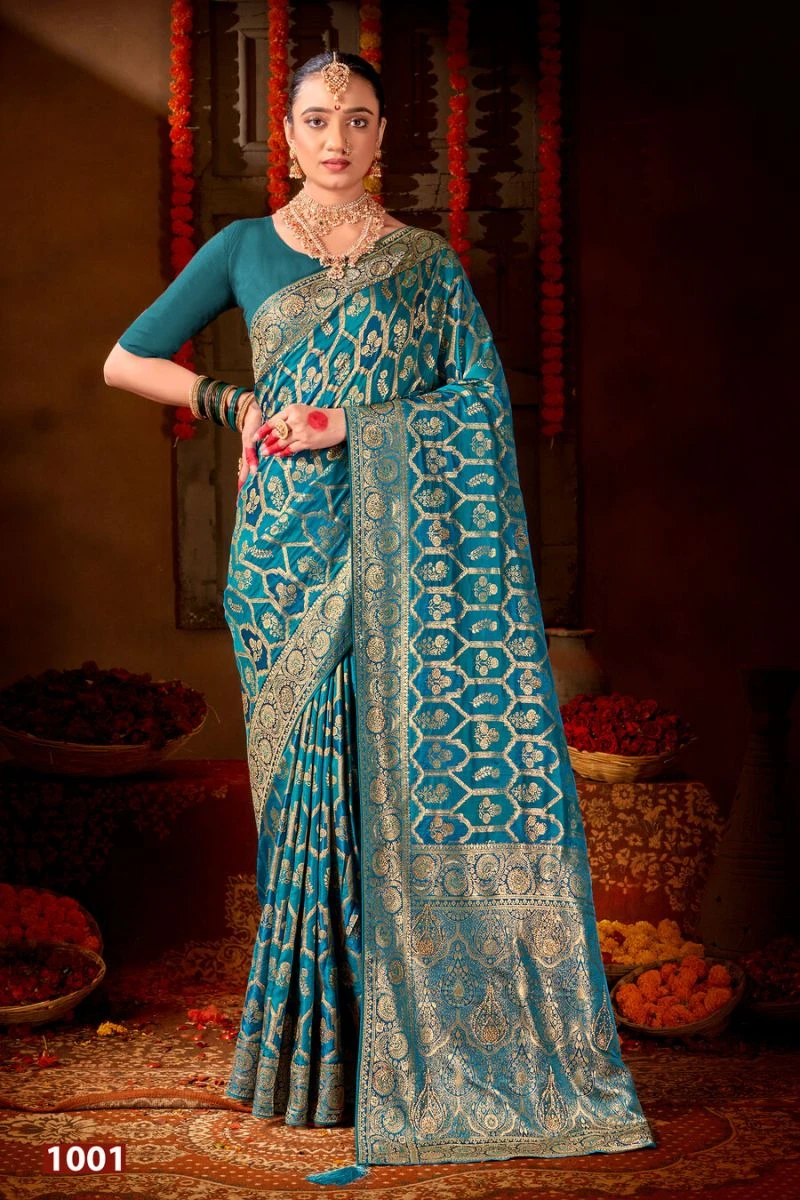 Saroj Manohari Satin Saroski Vol 2 Silk Jarkan Worked Saree 3