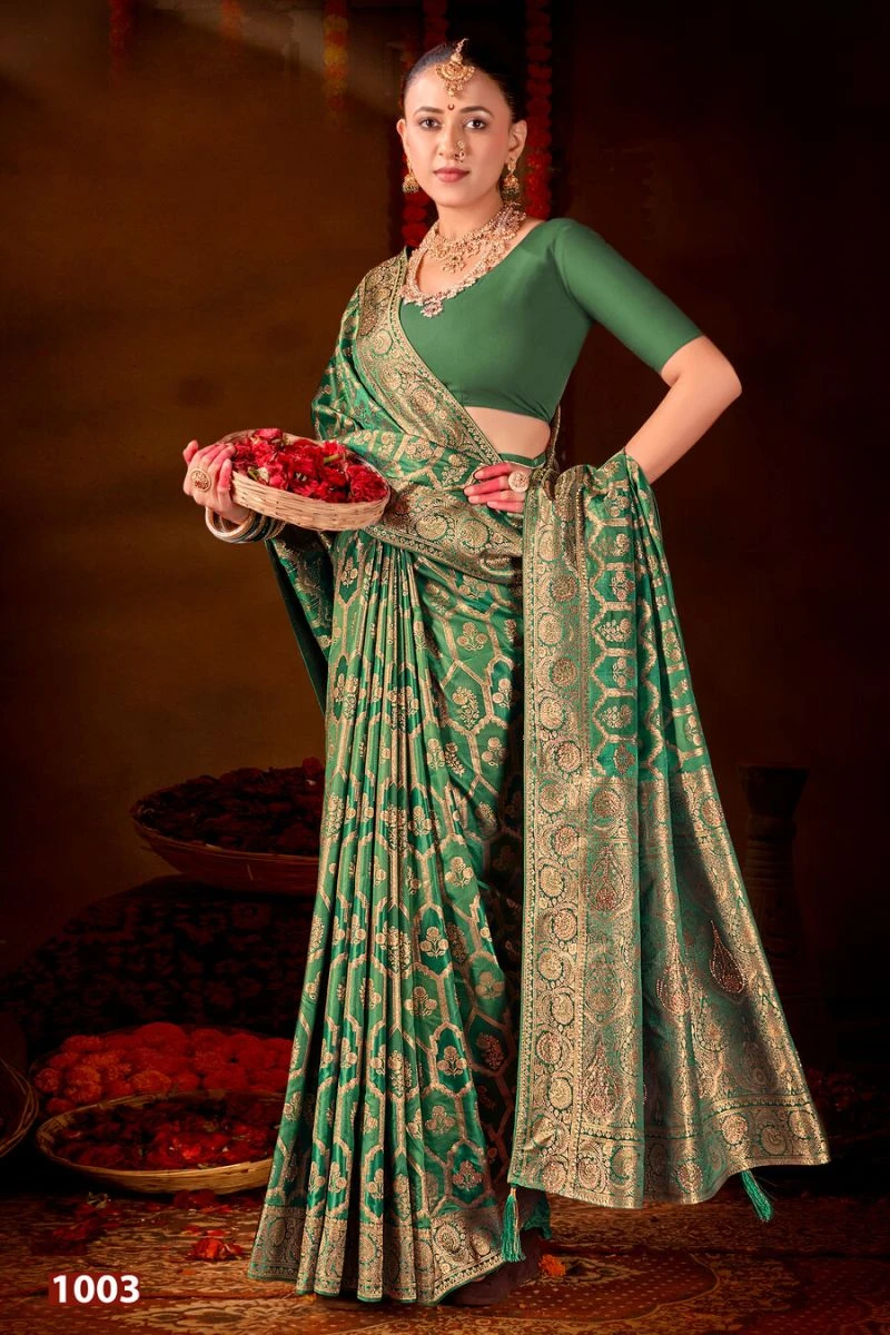 Saroj Manohari Satin Saroski Vol 2 Silk Jarkan Worked Saree 4