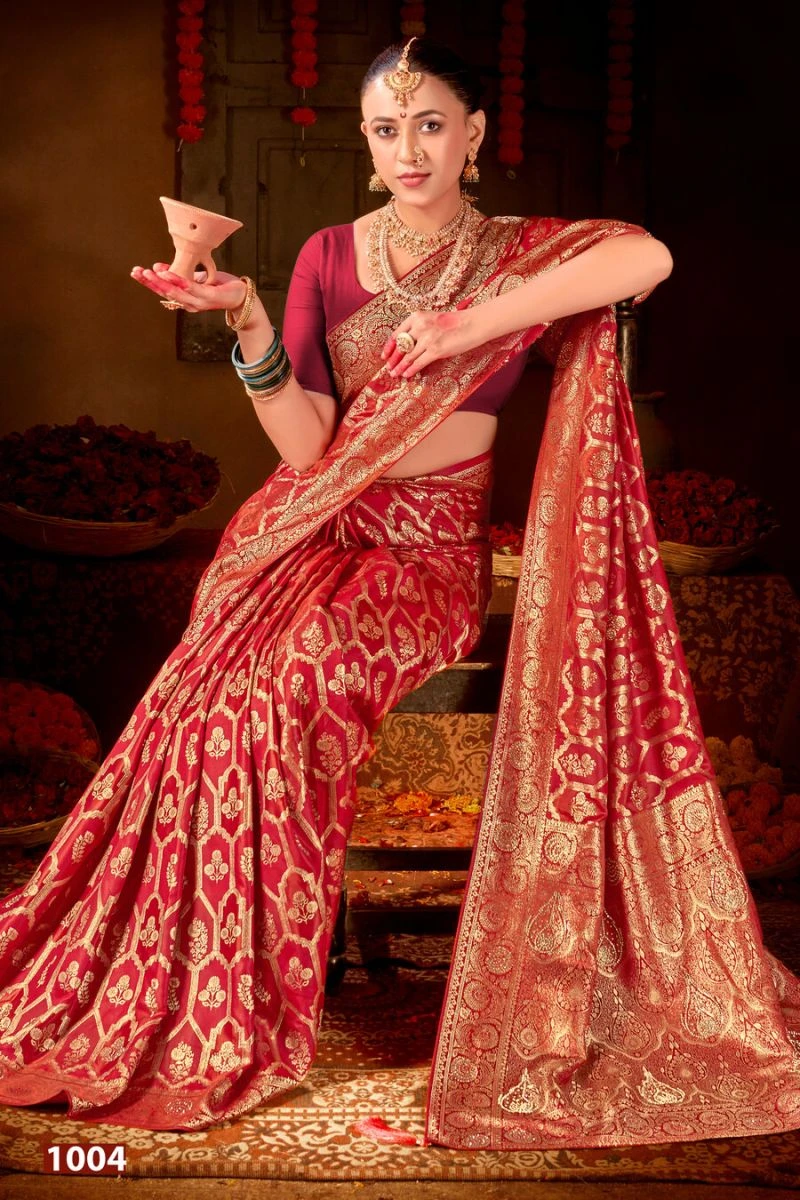 Saroj Manohari Satin Saroski Vol 2 Silk Jarkan Worked Saree 5