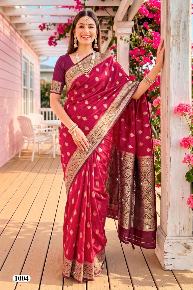 Saroj Noor Saroski Vol 1 Fendy Satin Silk Saree Collection 4