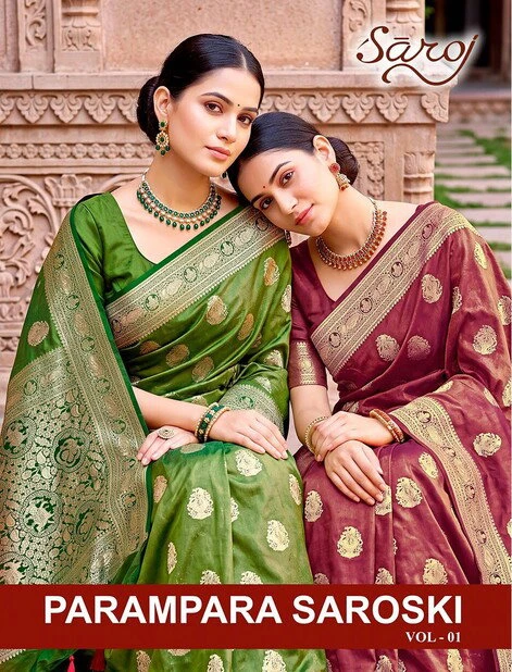 Saroj Parampara Saroski Vol 1 Tissue Silk Saree Collection 1