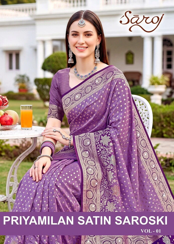 Saroj Priyamilan Satin Saroski Vol 1 Satin Silk Saree 1