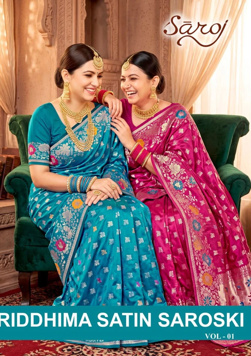 Saroj Riddhima Satin Saroski Vol 1 Satin Silk Saree Collection 1