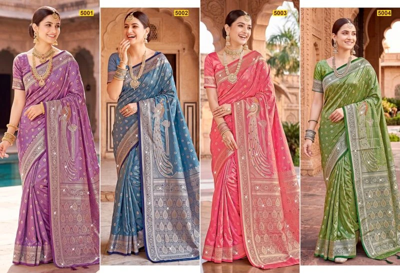 Saroj Rihaana Satin Saroski Vol 5 Satin Silk Saree Collection 6
