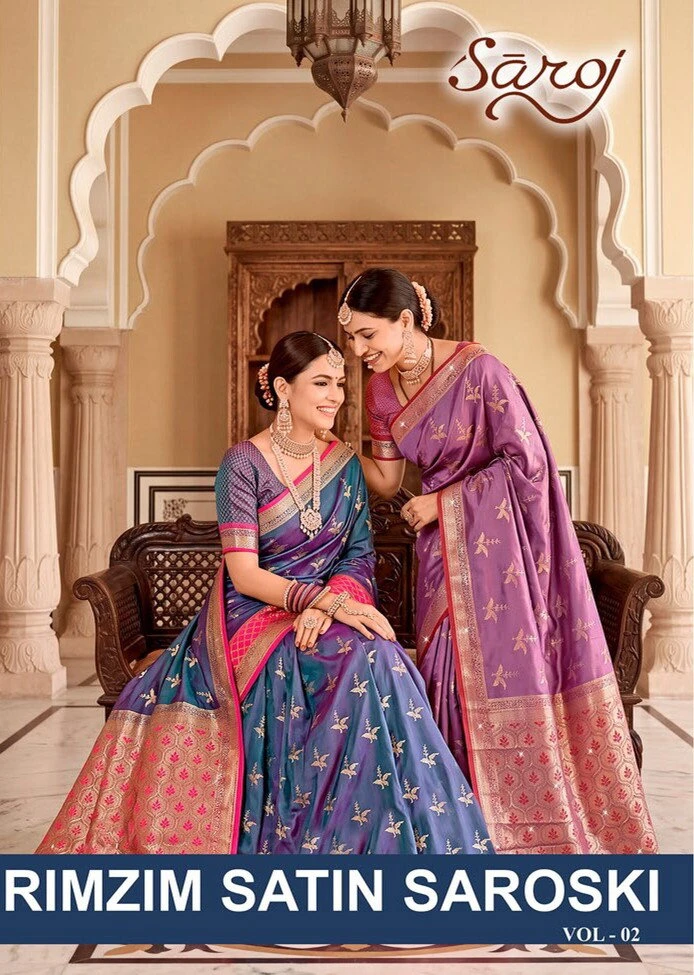 Saroj Rimzim Satin Saroski Vol 2 Satin Silk Festival Saree