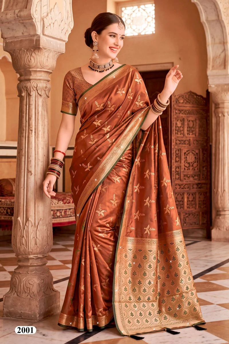 Saroj Rimzim Satin Saroski Vol 2 Satin Silk Festival Saree 4