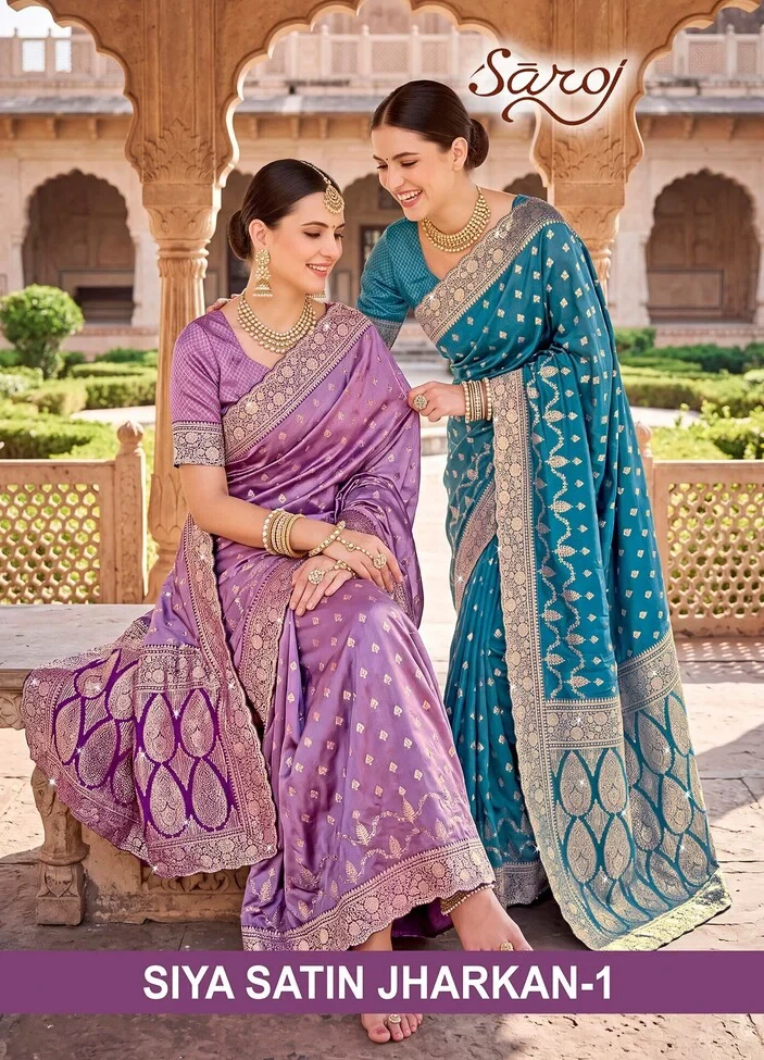 Saroj Siya Satin Jharkan Vol 1 Satin Silk Saree Collection