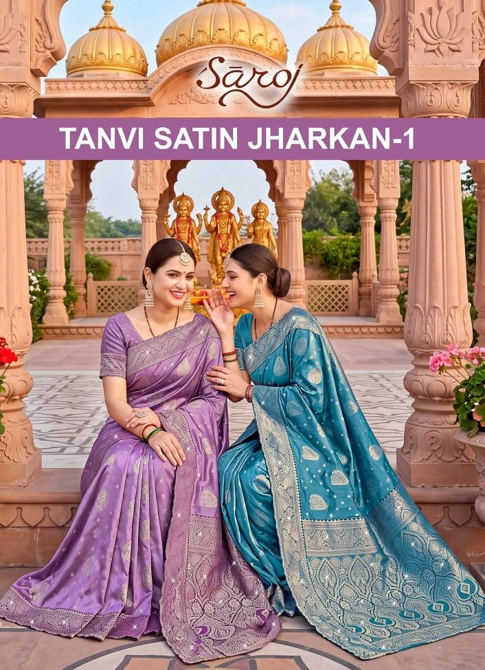 Saroj Tanvi Satin Jharkan Vol 1 Satin Silk Saree