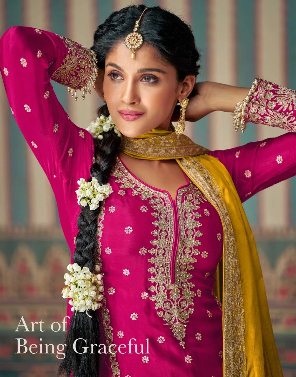 Sayuri Designer Mahi Pro Premium Real Chinon Silk Set With Heavy Embroidery And Mirror Work 2