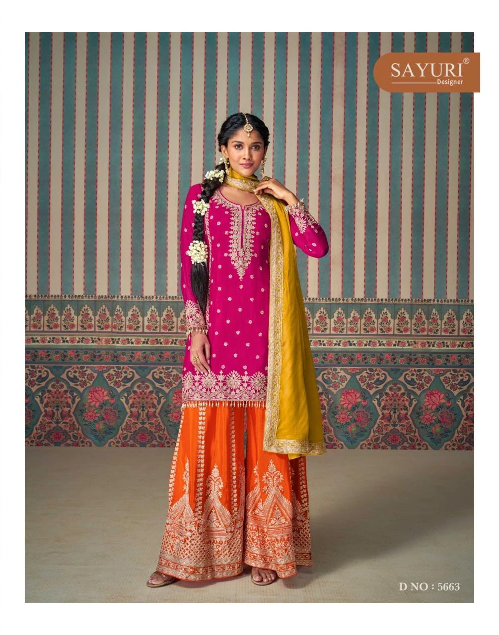 Sayuri Designer Mahi Pro Premium Real Chinon Silk Set With Heavy Embroidery And Mirror Work 4