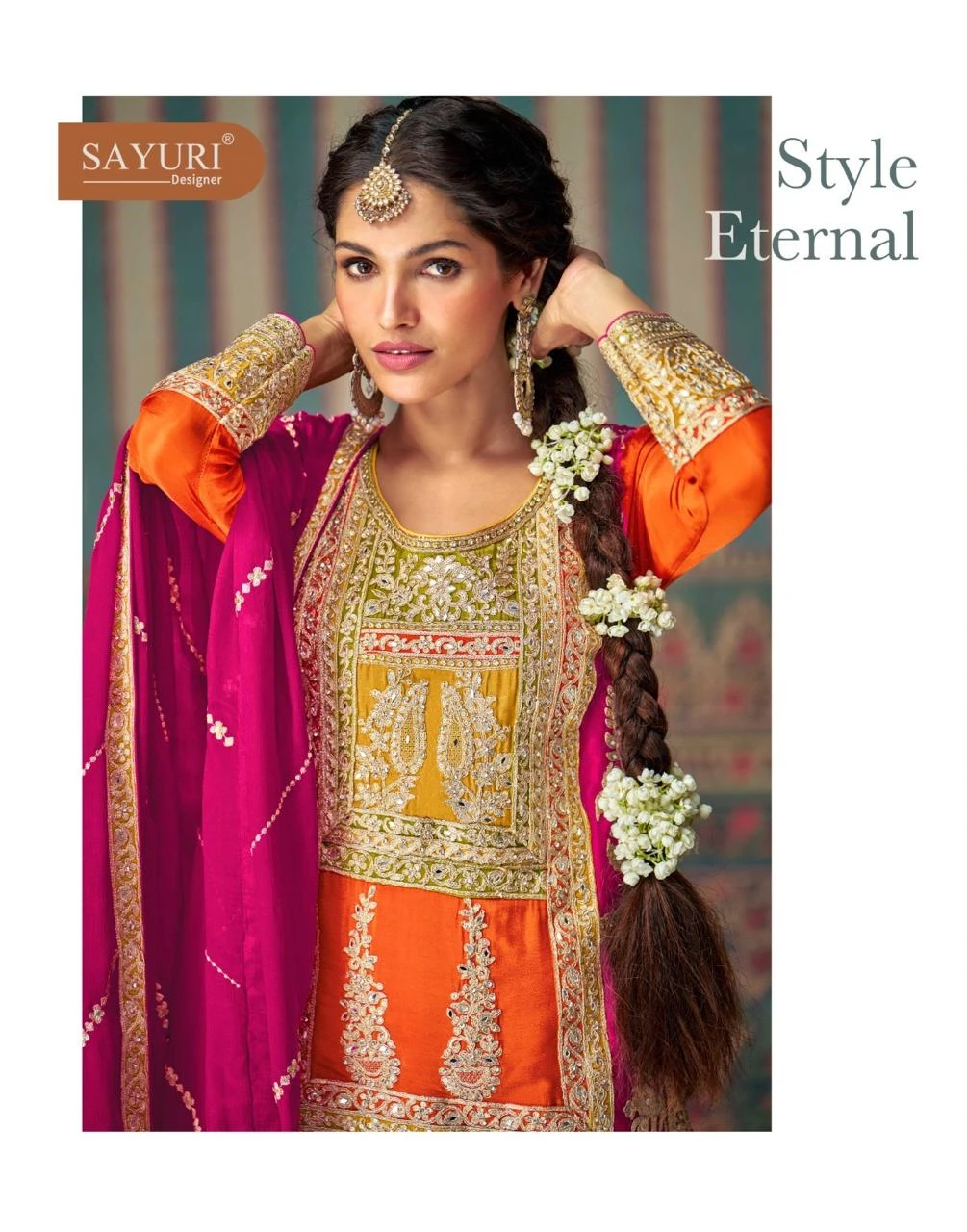 Sayuri Designer Mahi Pro Premium Real Chinon Silk Set With Heavy Embroidery And Mirror Work 6