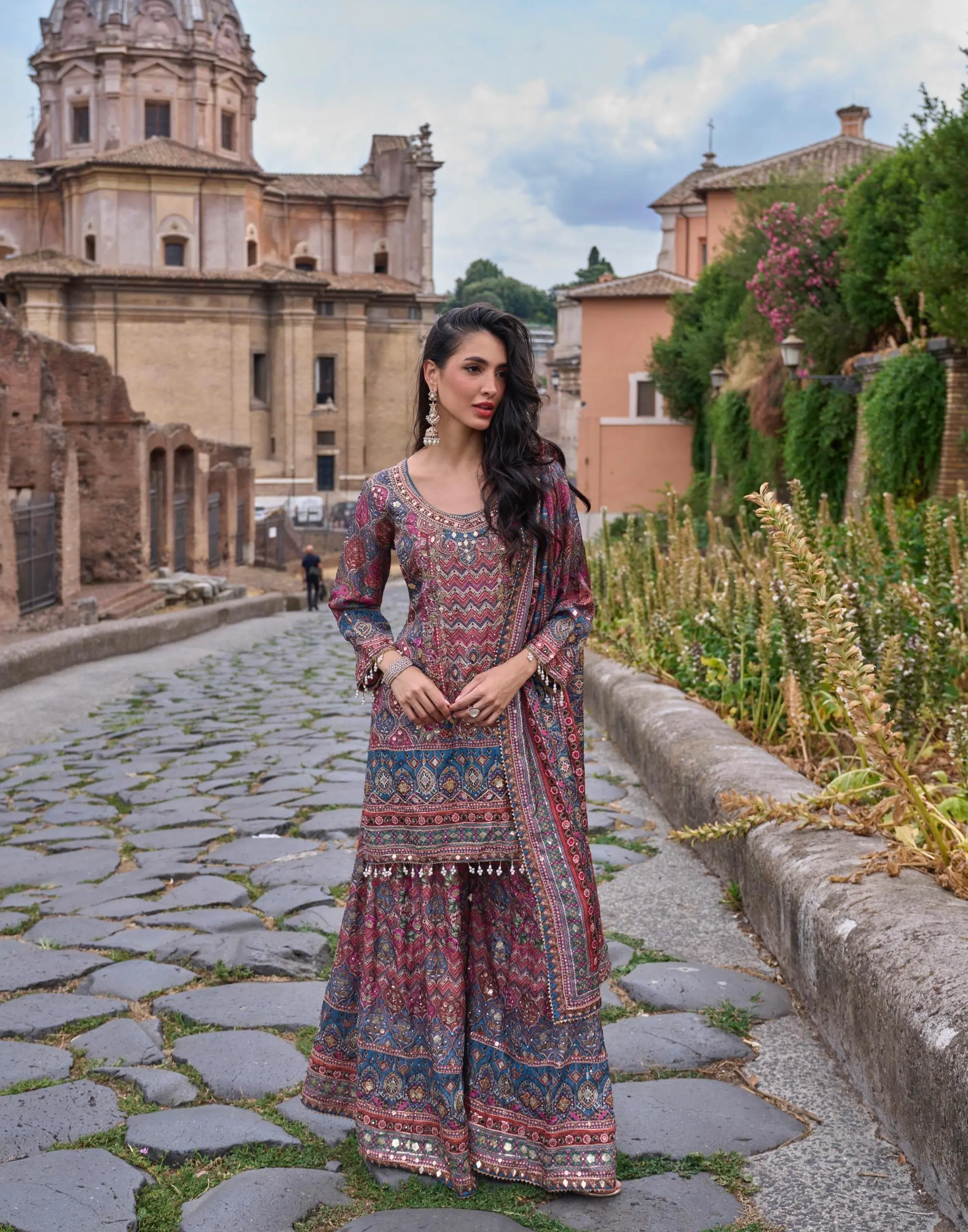 Sayuri Designer Nimrit Premium Natural Crepe Silk Suit With Hand Aari And Gota Patti Work 3