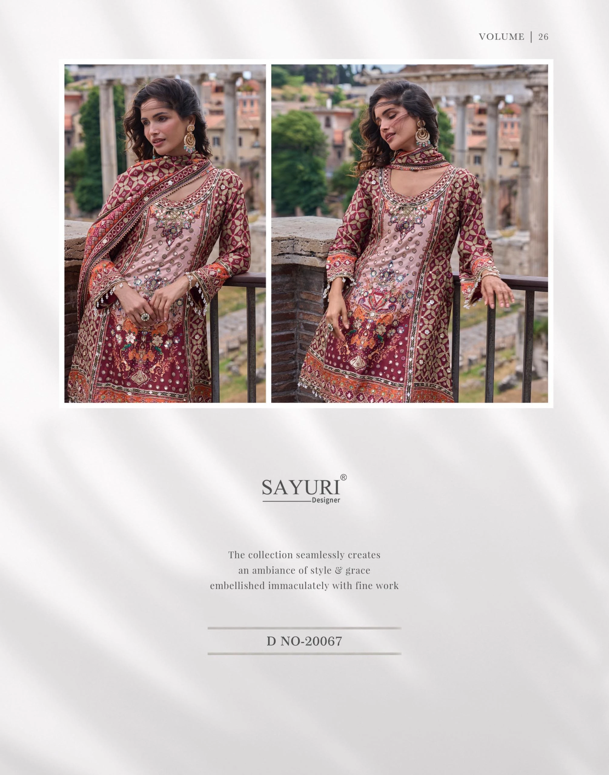 Sayuri Designer Nimrit Premium Natural Crepe Silk Suit With Hand Aari And Gota Patti Work 6