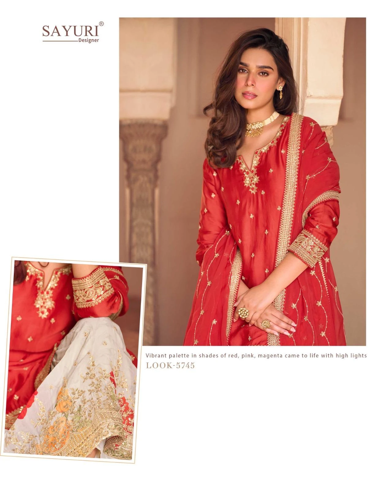 Sayuri Designer Safar Premium Chinon Silk Suit With Embroidery Work 3
