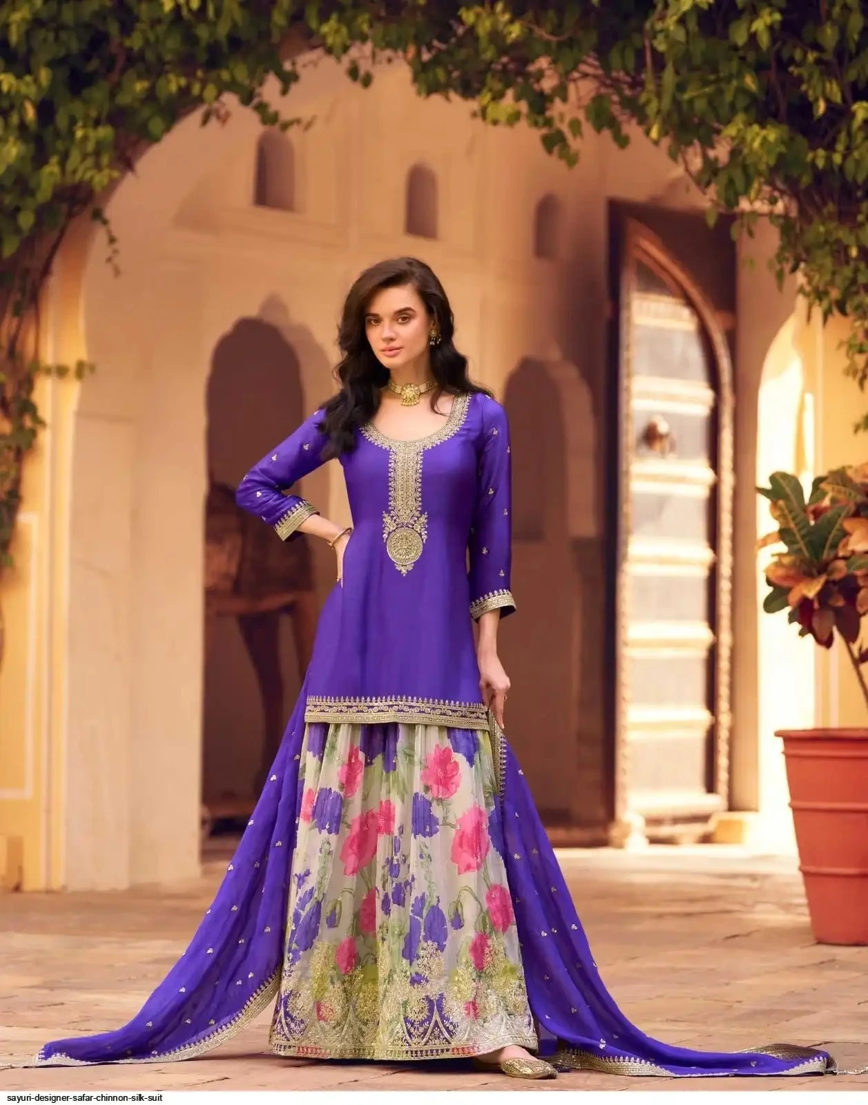 Sayuri Designer Safar Premium Chinon Silk Suit With Embroidery Work 5