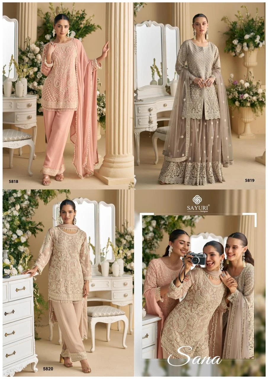 Sayuri Designer Sana Premium Georgette Suit With Heavy Embroidery And Beads Work 9