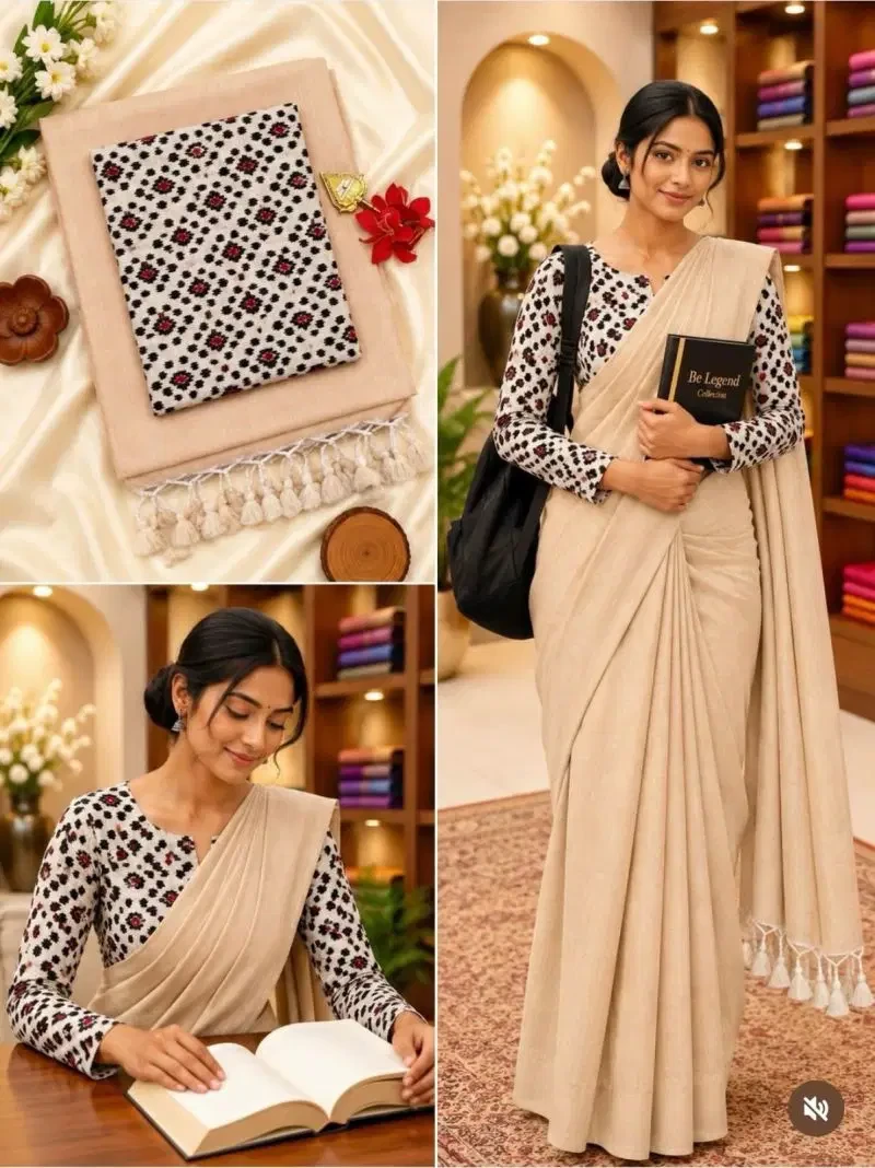 Sccf Office B Khadi Cotton Fancy Saree Collection