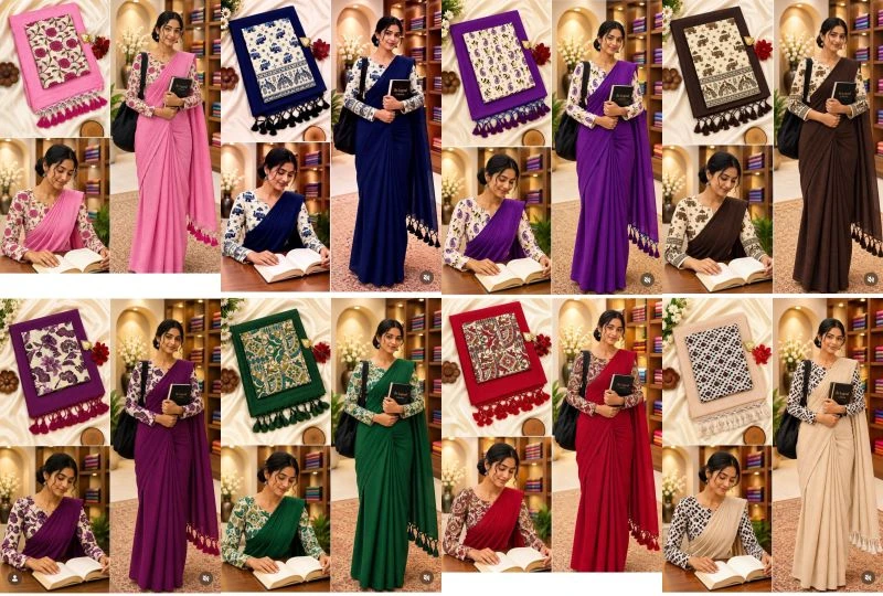 Sccf Office B Khadi Cotton Fancy Saree Collection 10