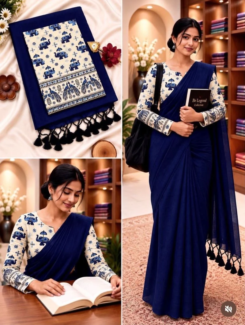 Sccf Office B Khadi Cotton Fancy Saree Collection 3